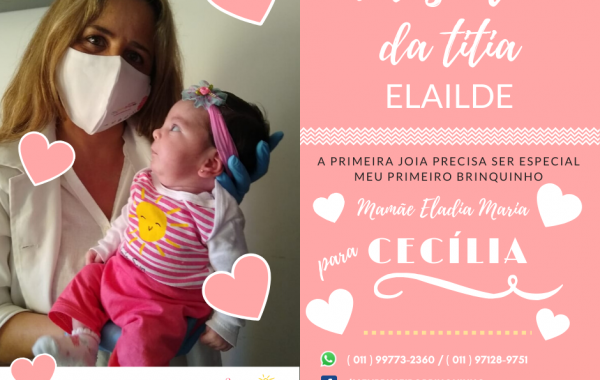 Presente da Titia Elailde para Cecília e mamãe Eladia.